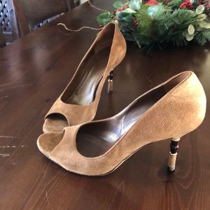 Gucci Brown Suede Heels